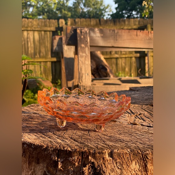 Vintage Pink Depression Candy Dish Bowl - Picture 2 of 14